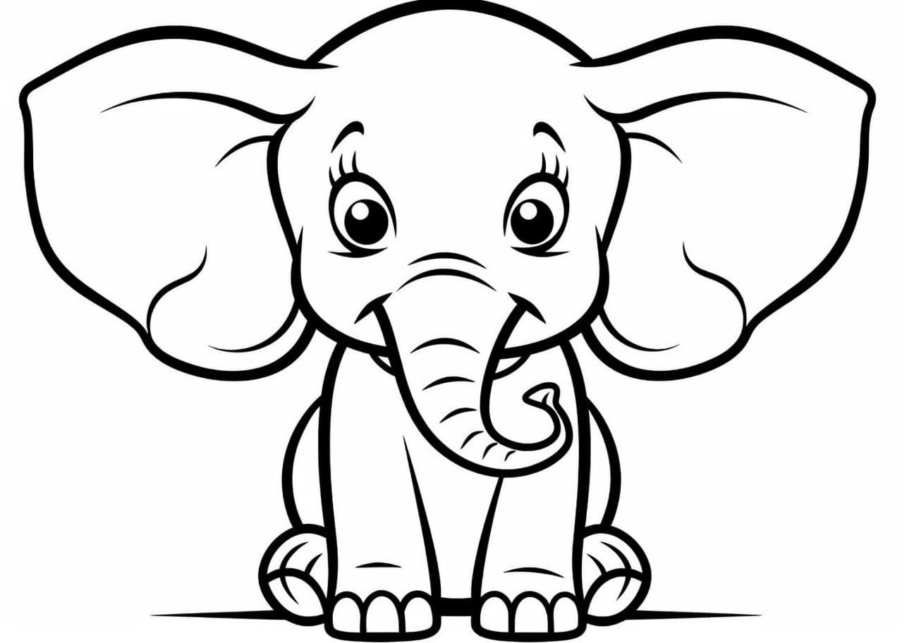 Cartoons Coloring Pages, Elefante de dibujos animados