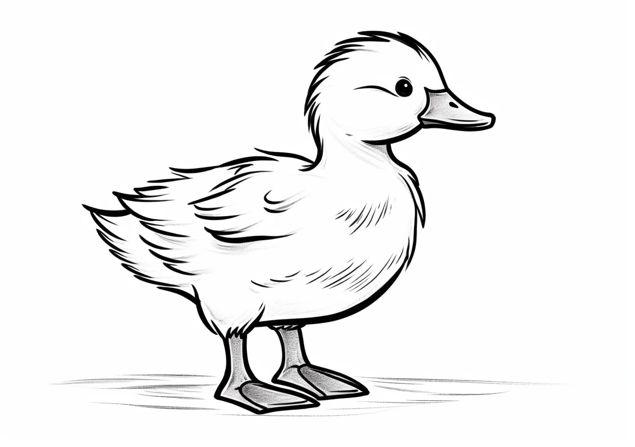Ducks Coloring Pages, Small duckling