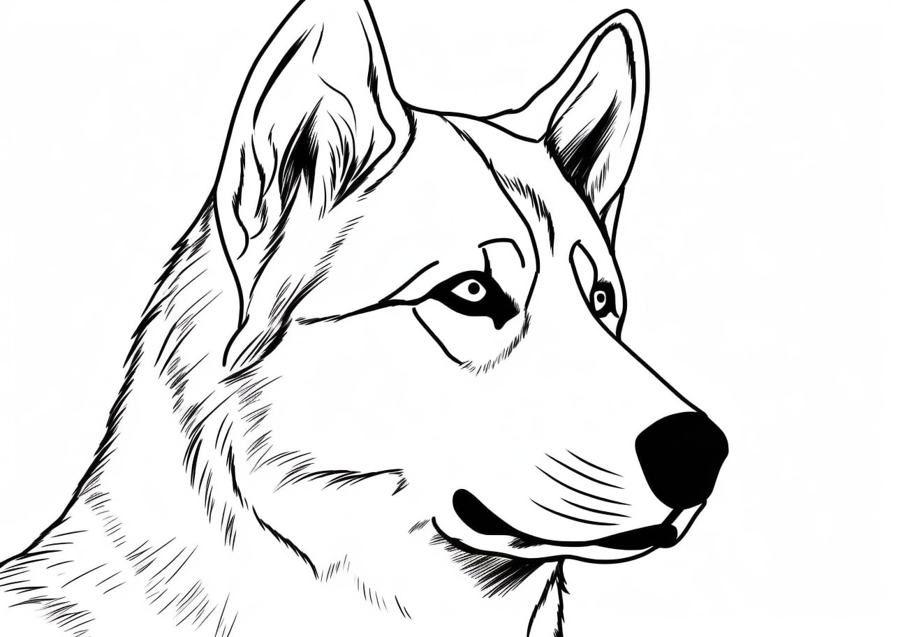 Husky Coloring Pages, Husky face