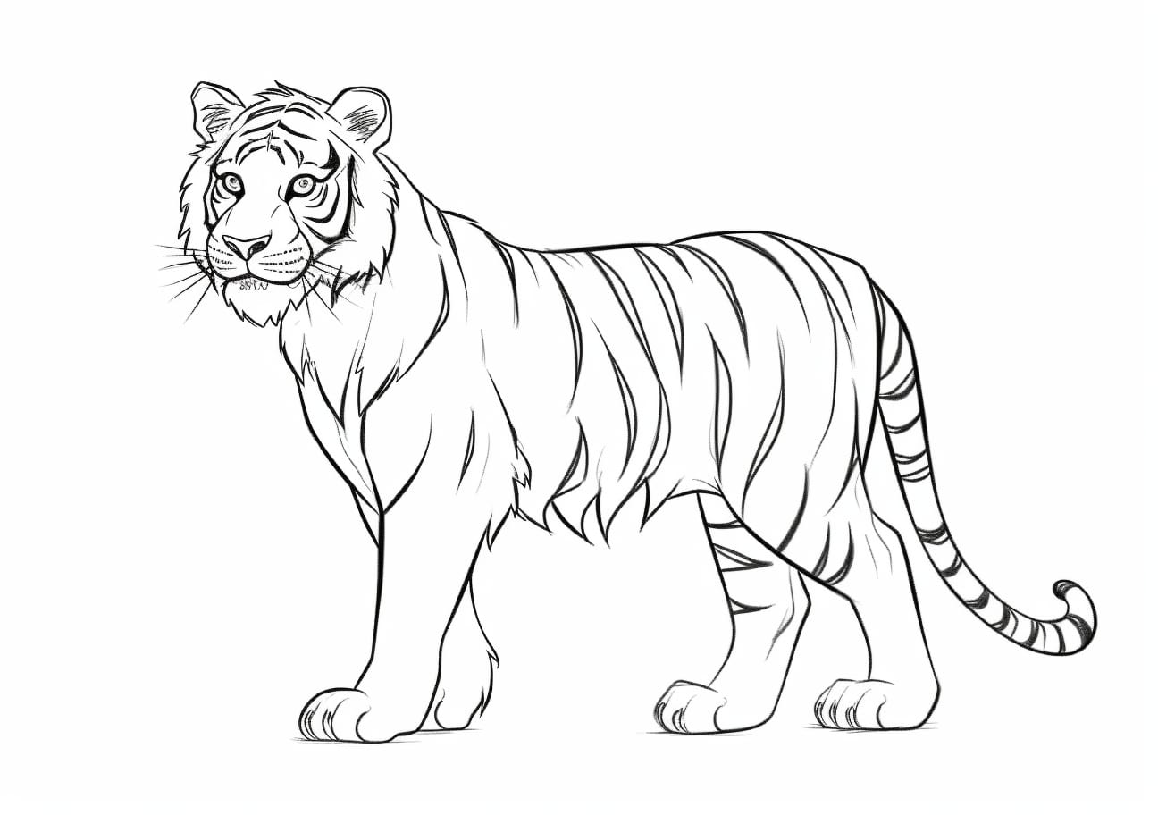 Tiger Coloring Pages, Funny tiger