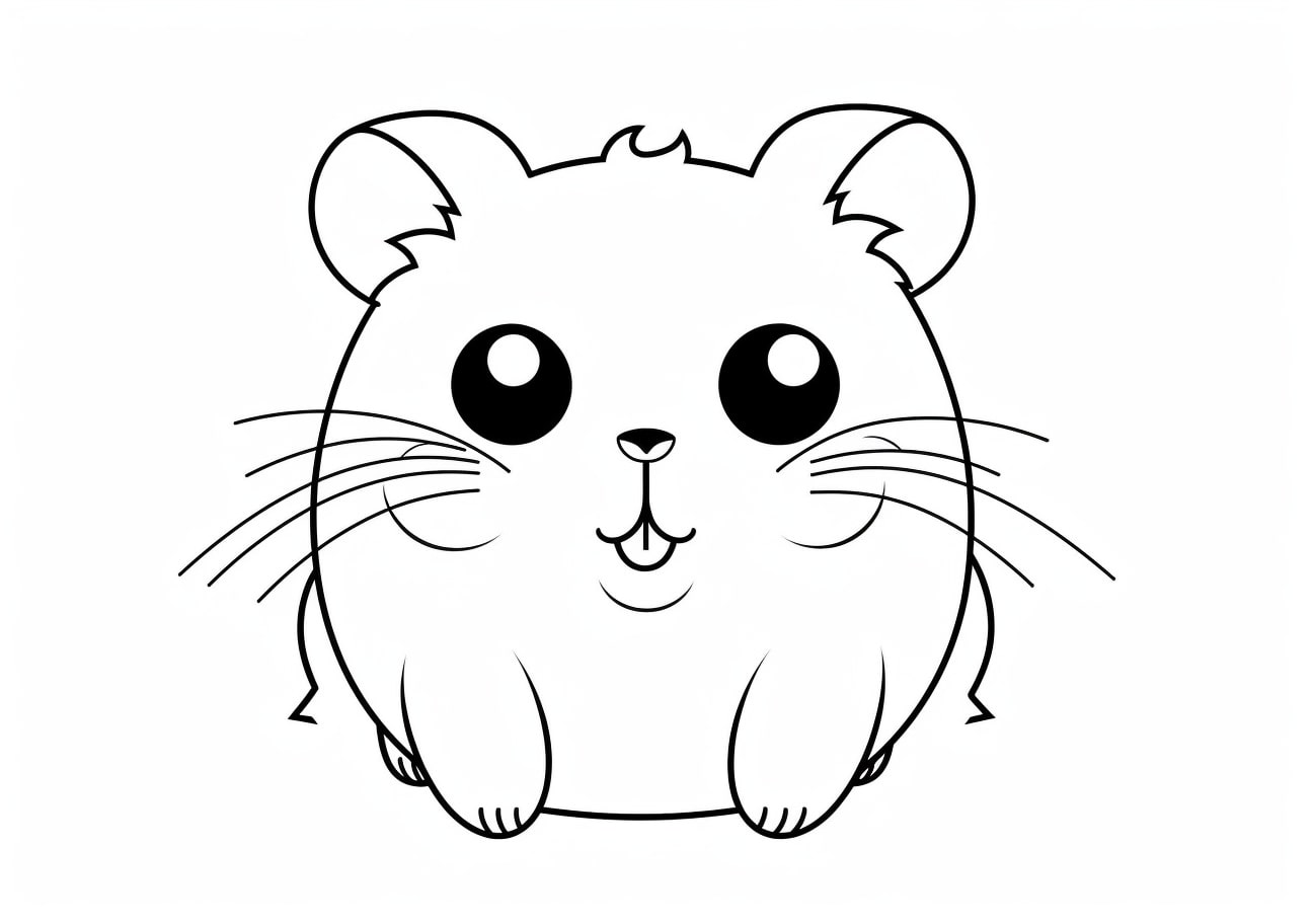 Hamsters Coloring Pages, cute cartoon hamster
