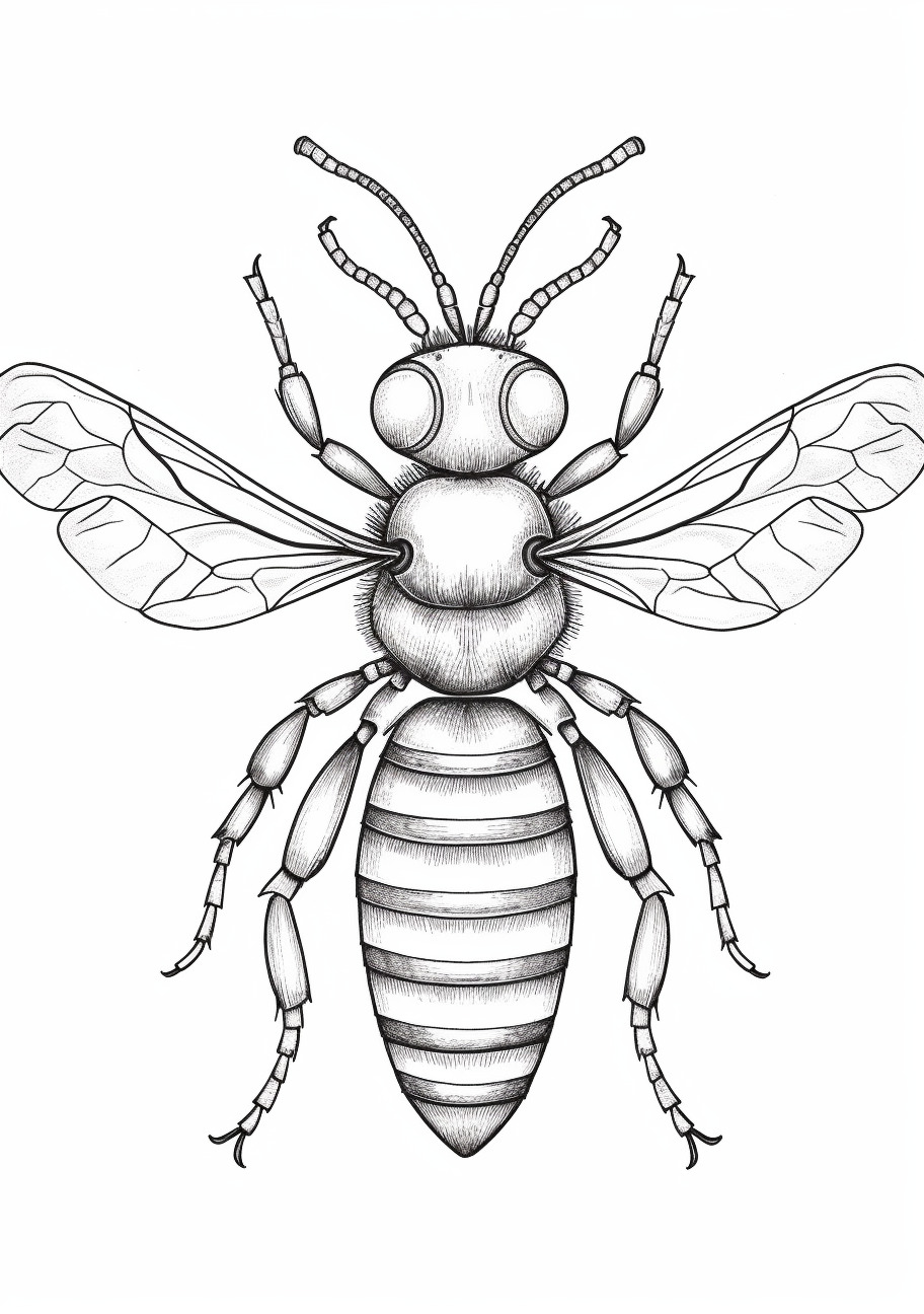 Insects Coloring Pages, Realistic wasp