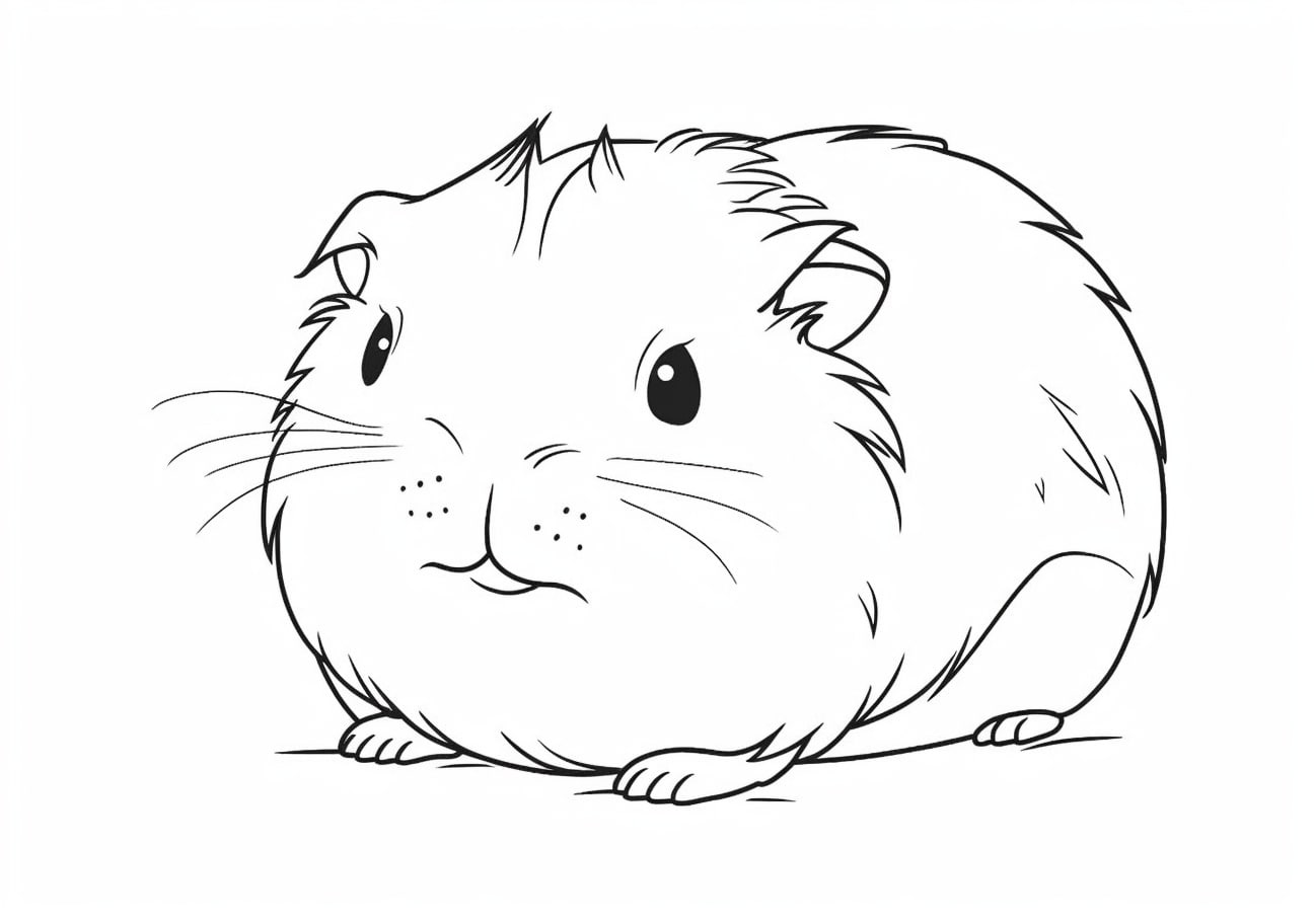 Guinea pig Coloring Pages, モルモット、ぬりえ