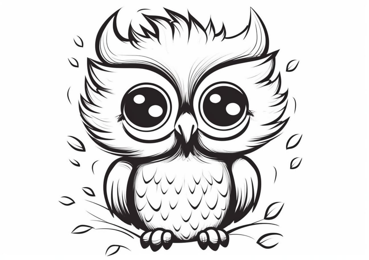 Owl Coloring Pages, Lindo búho