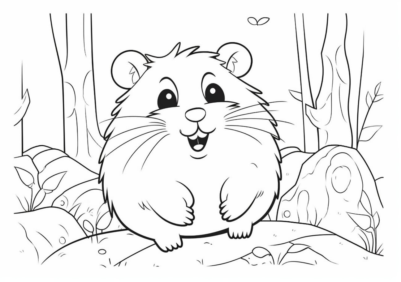 Hamsters Coloring Pages, hamster se ríe foto