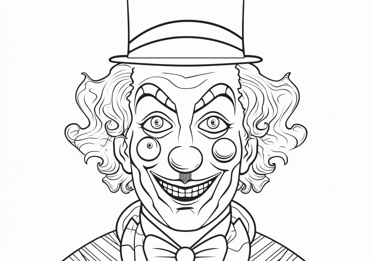 Clown Coloring Pages, Clown in Hat