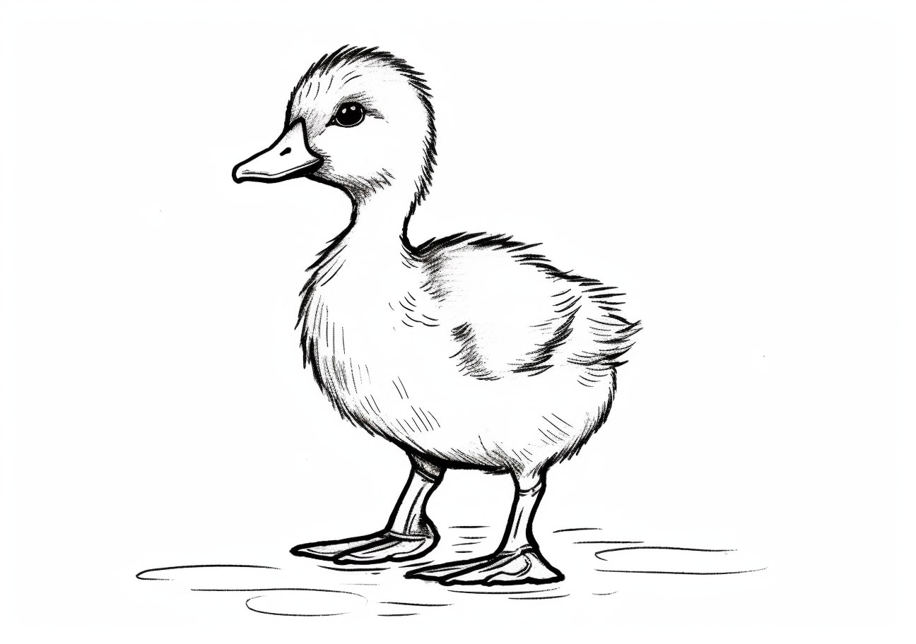 Ducks Coloring Pages, Simple coloring page, Duckling
