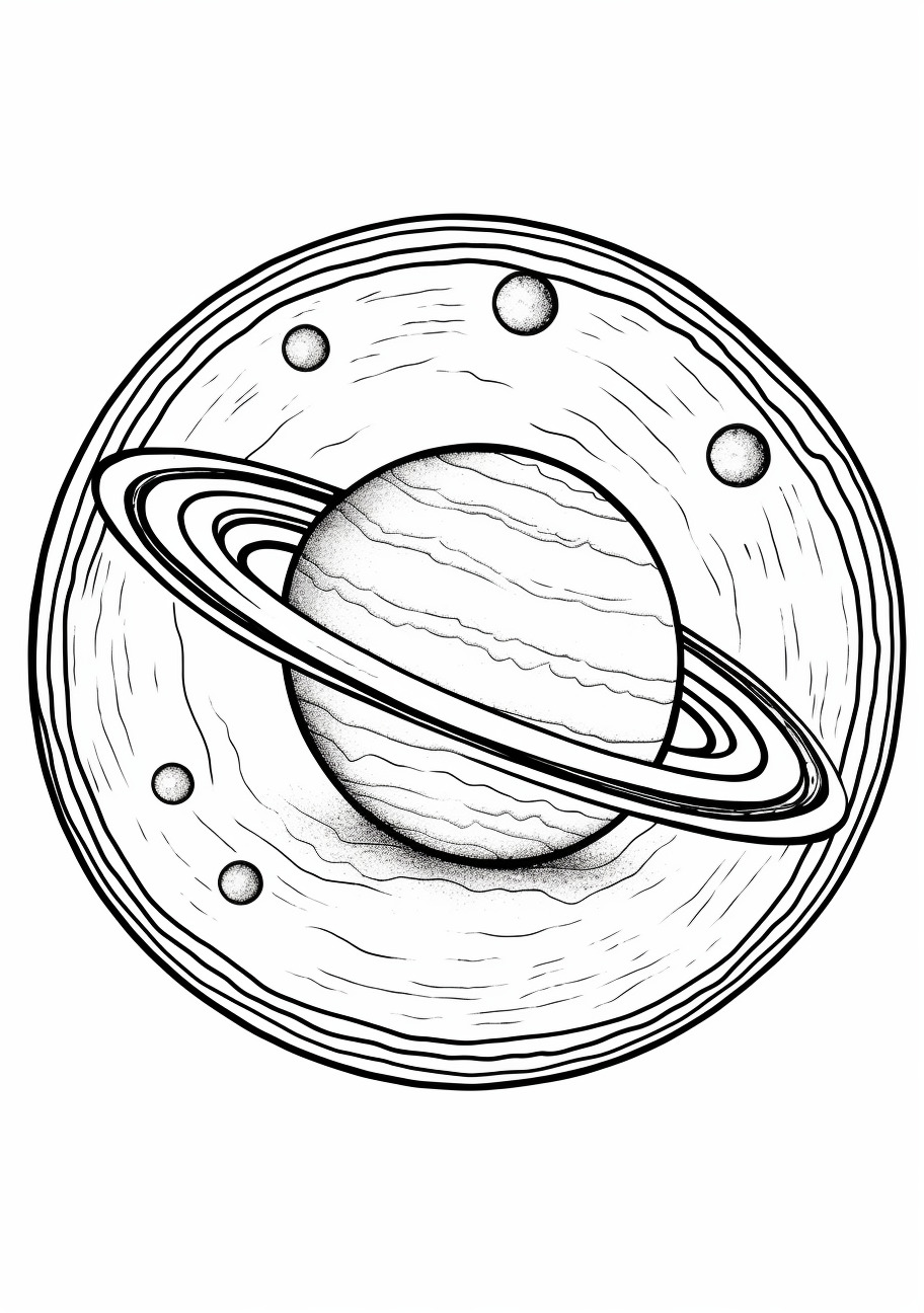 Planets Coloring Pages, planet Saturn