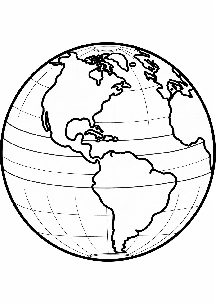 Planets Coloring Pages, Globe Earth