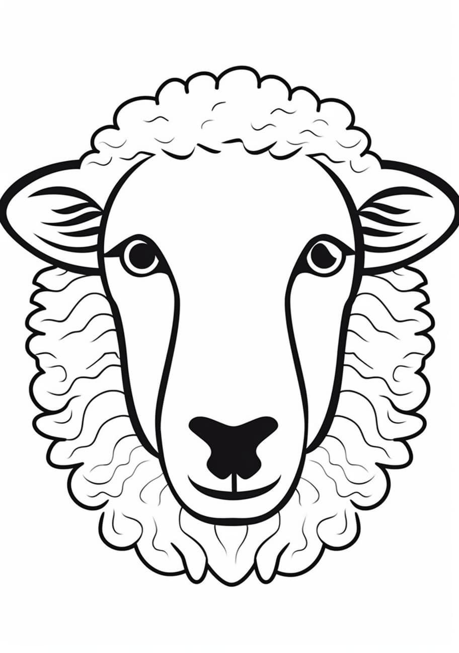 Sheep Coloring Pages, sheep face
