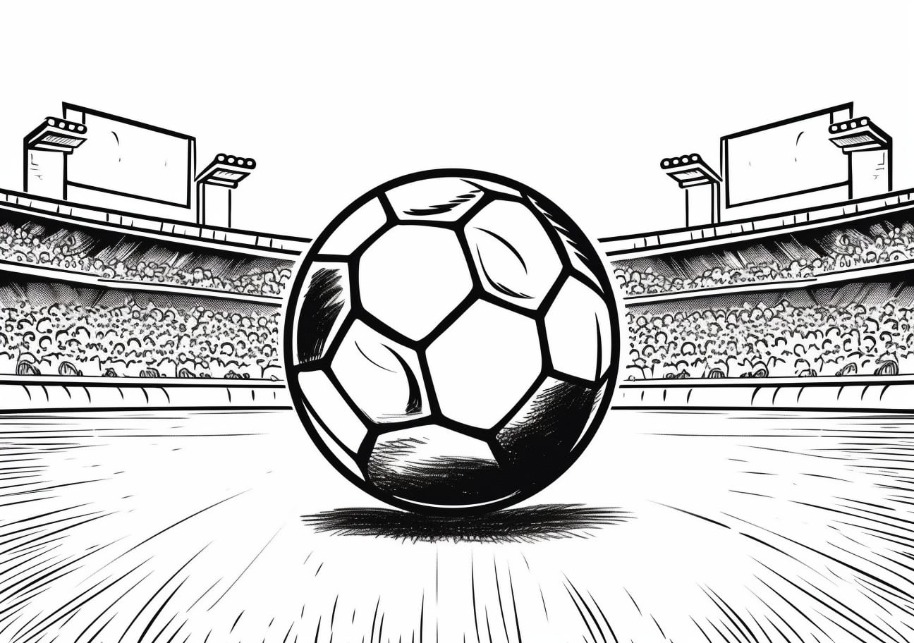 Crafts & Hobbies Coloring Pages, Ball on the soccer field
