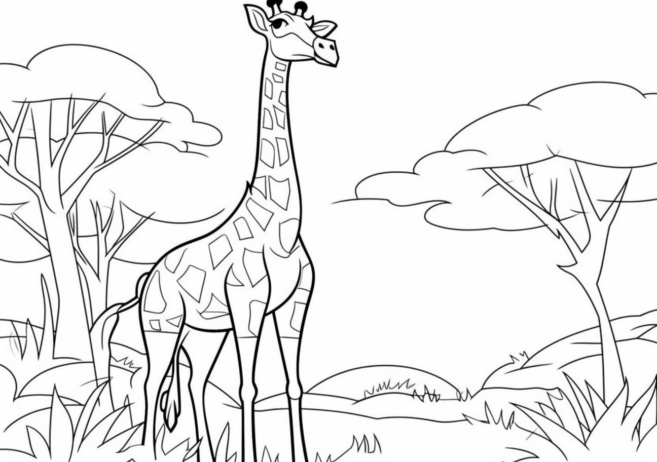 Giraffe Coloring Pages, Adult Giraffe