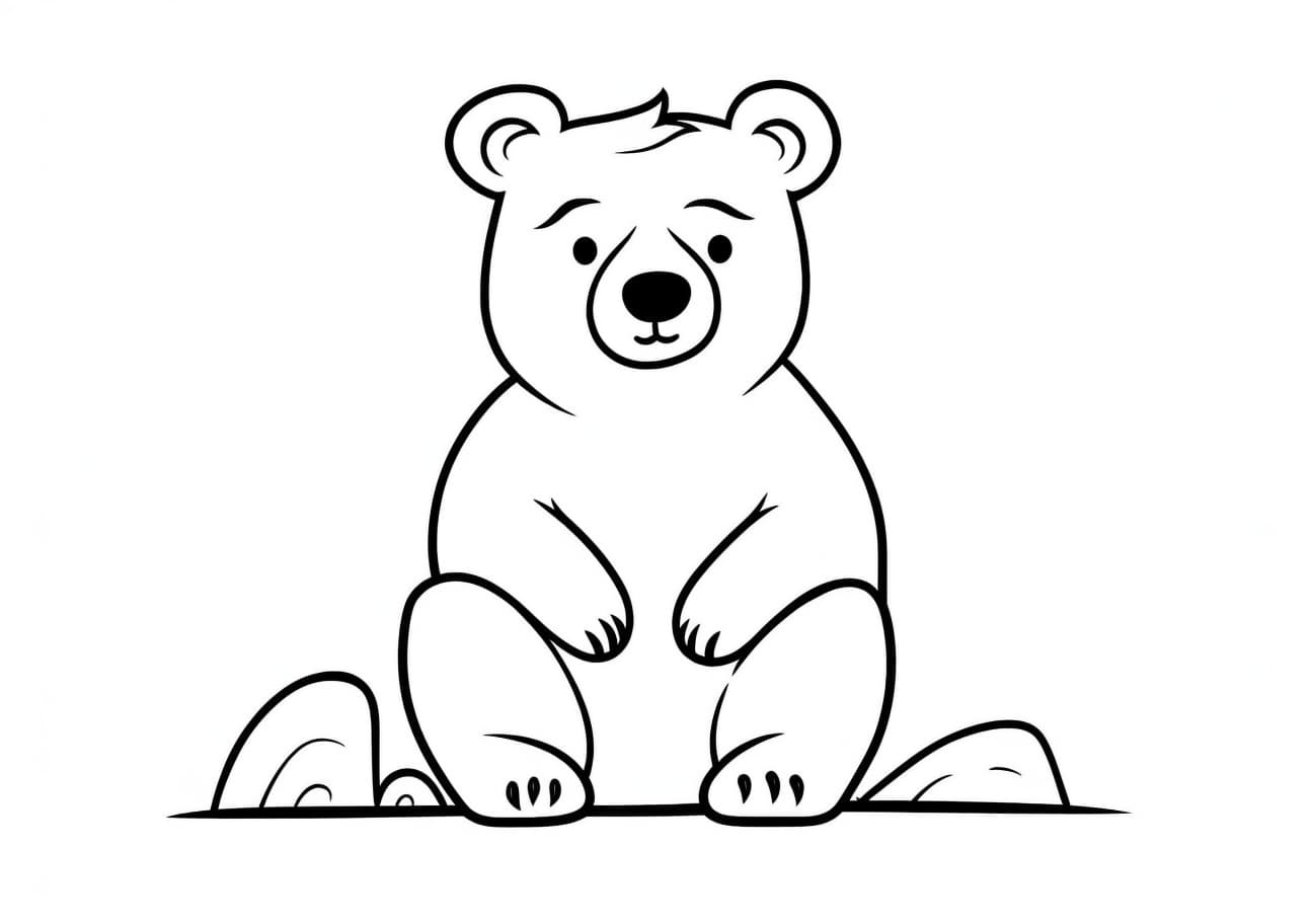 Bear Coloring Pages, Simple toy bear