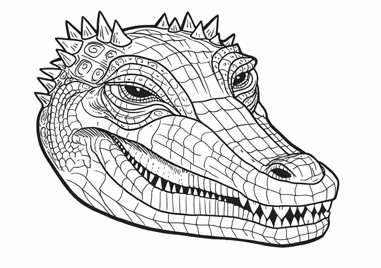 Alligators Coloring Pages, cabeza de caimán
