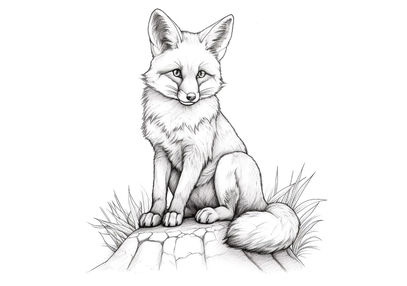 Zoo animals Coloring Pages, art painting with a fox