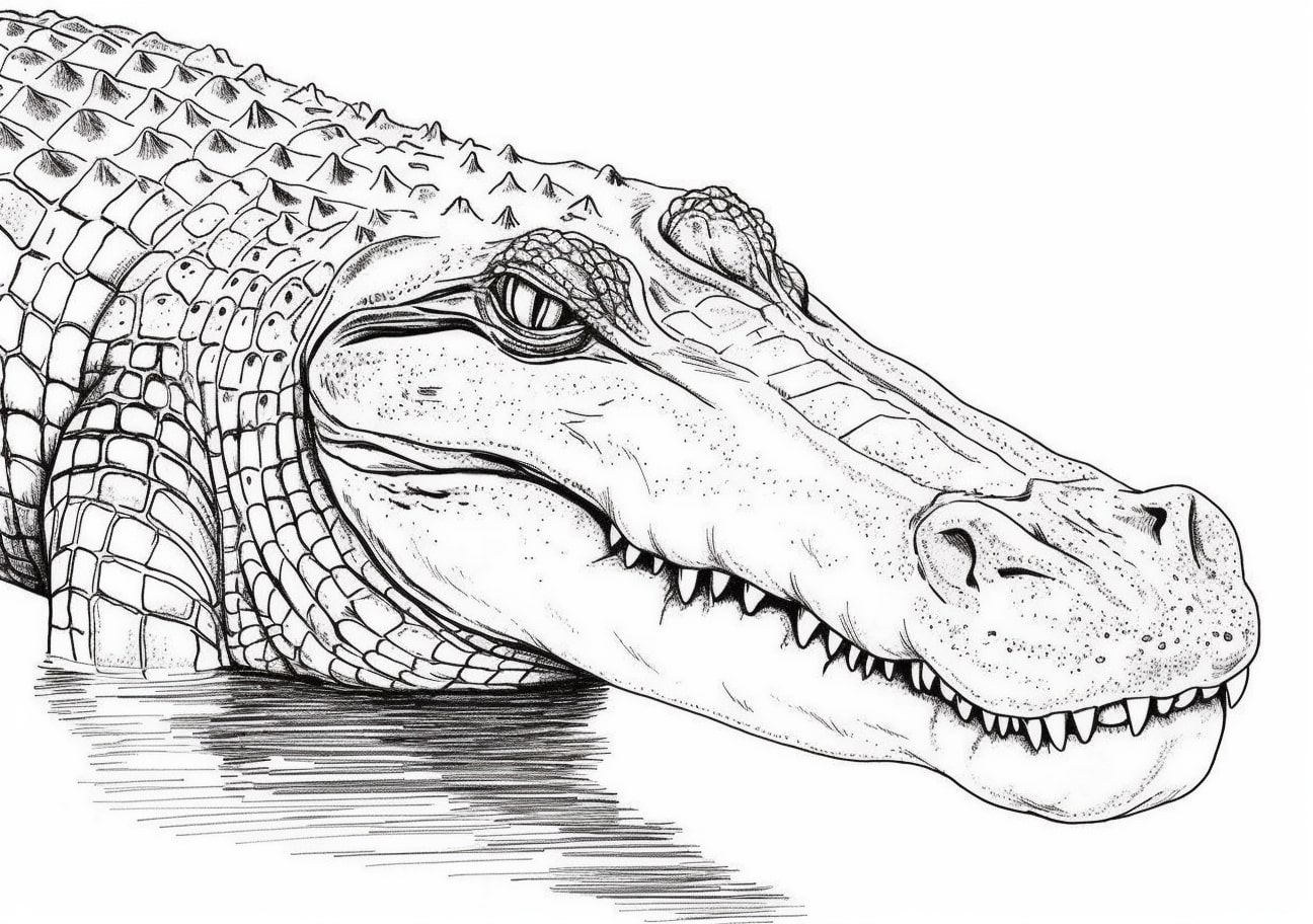 Crocodile Coloring Pages, cocodrilo americano