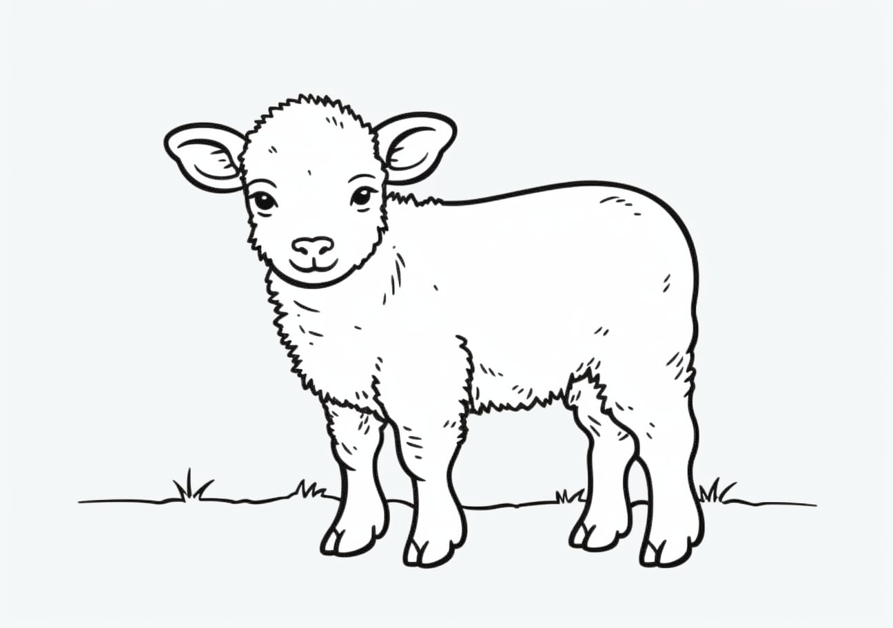 Sheep Coloring Pages, cute small sheep