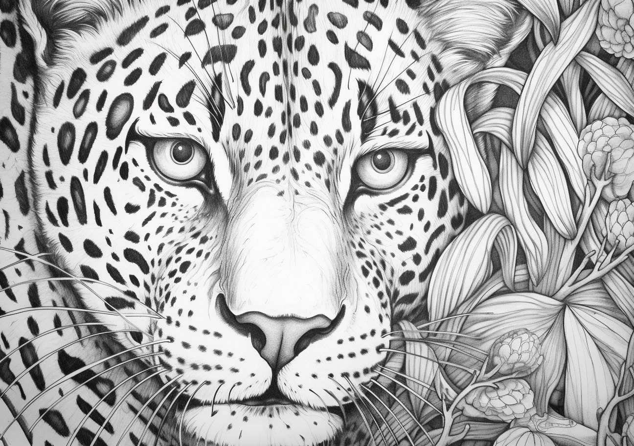 Leopards Coloring Pages, Beatiful image of Leopard