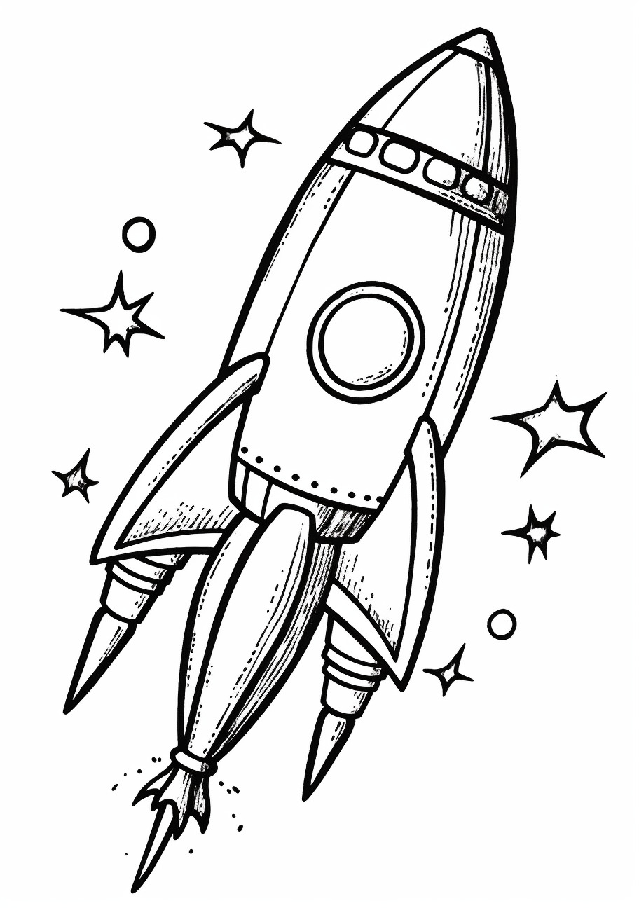 Rockets Coloring Pages, Rocket ship simple