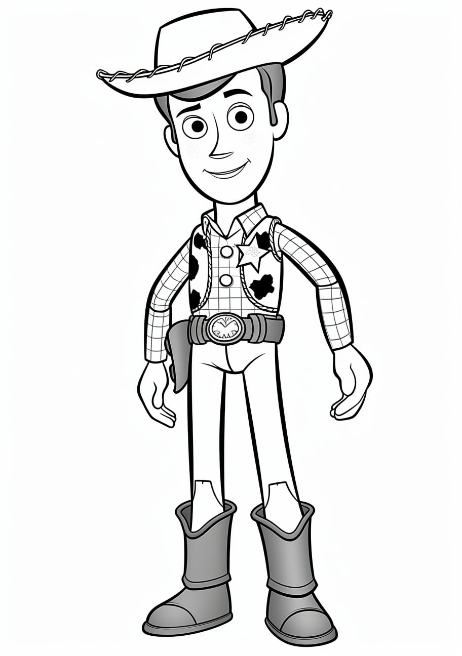Pixar Coloring Pages, A full-sized cowboy from Toy Story