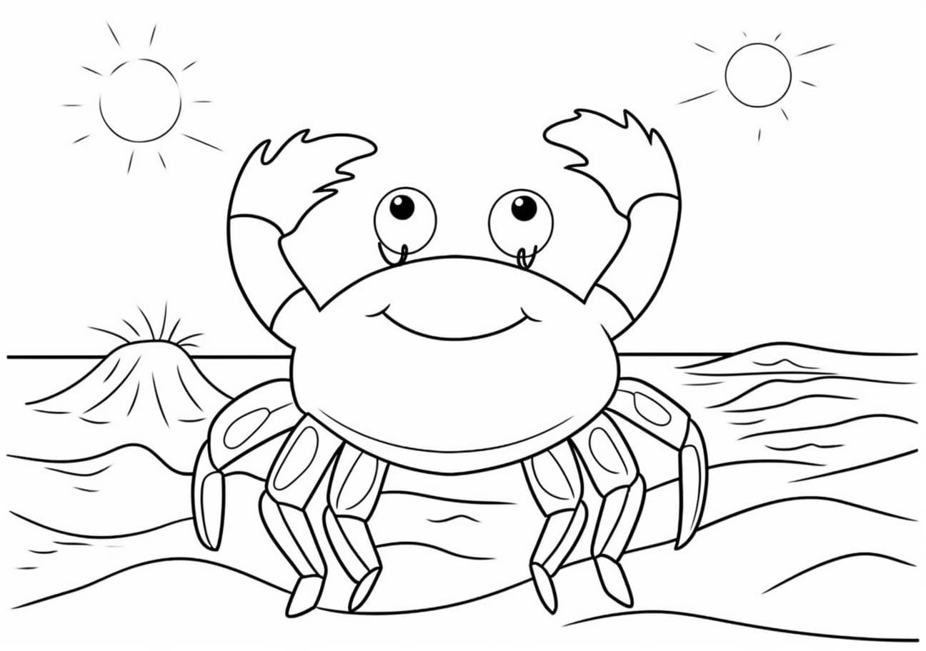 Crabs Coloring Pages, sebastián el cangrejo