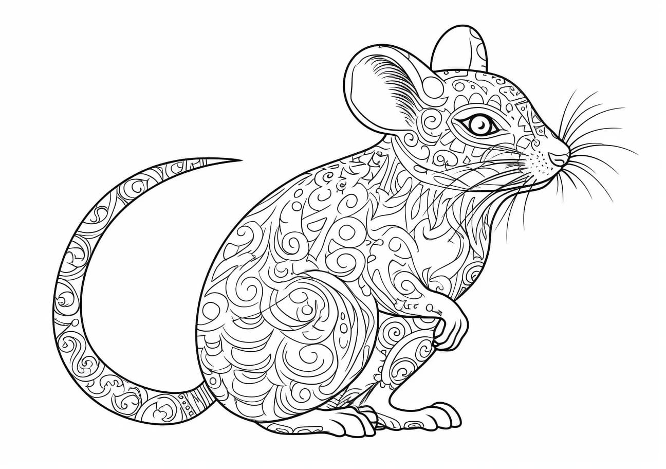 Mice Coloring Pages, Mandala Mouse