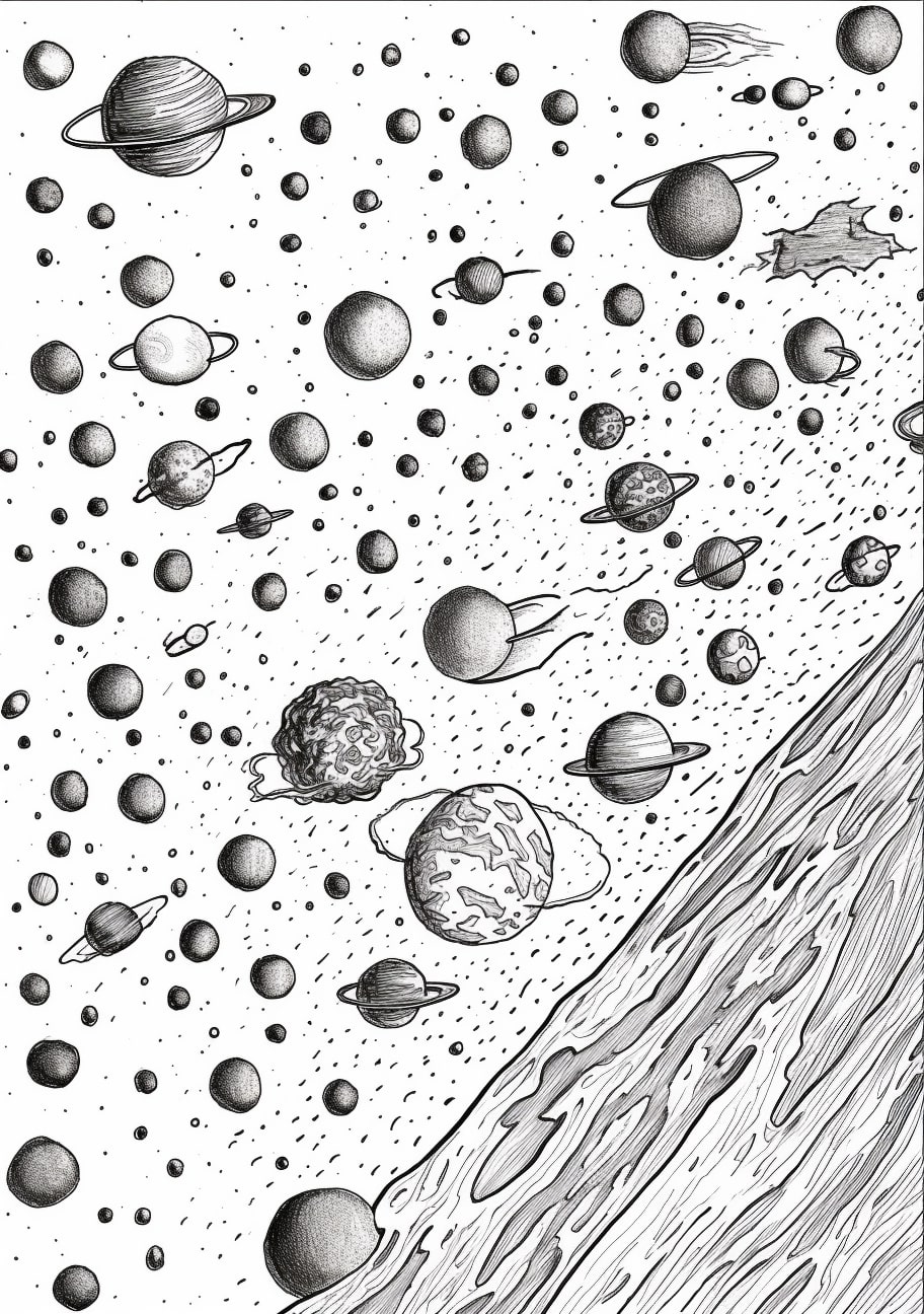Asteroid Coloring Pages, Asteroid belt