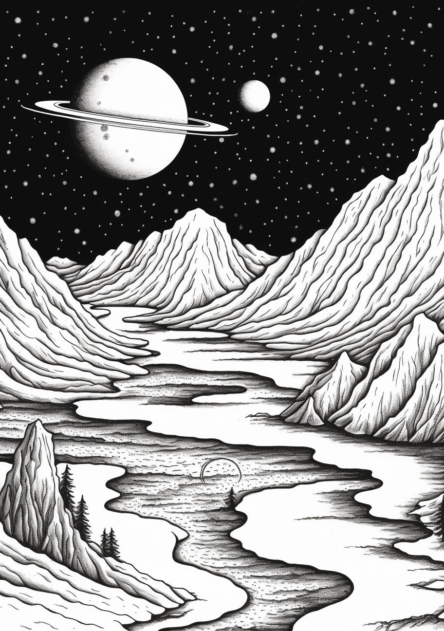 Planets Coloring Pages, 火星から見たパルネット木星風景