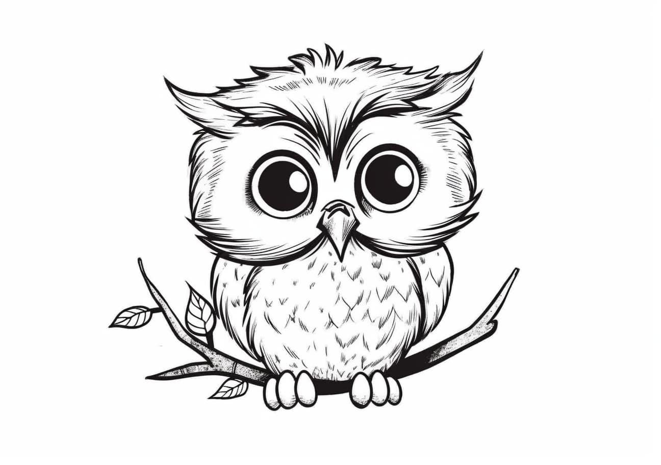 Owl Coloring Pages, Cute Owl
