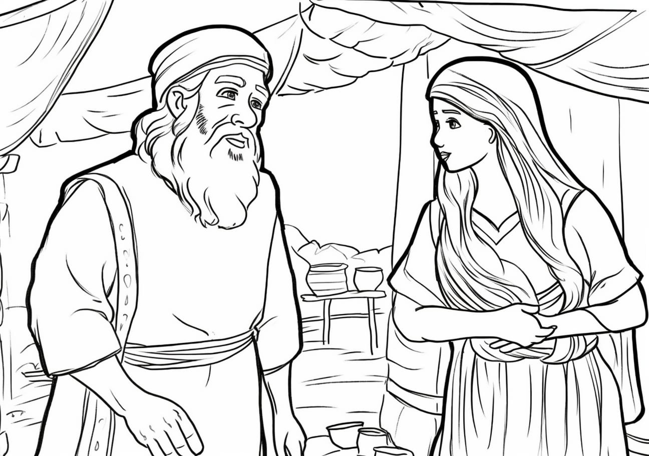 Abraham and Sarah Coloring Pages, Abraham and Sarah