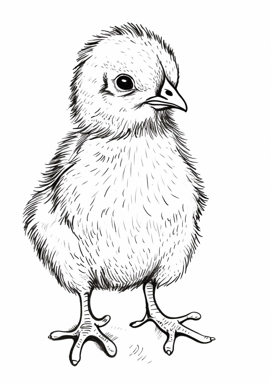 Baby chicks Coloring Pages, realistic chicken baby