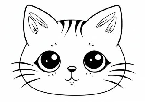 Cute cat Coloring Pages, beatiful cat face