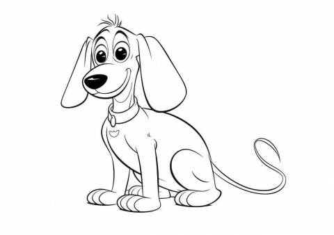 Cute dog Coloring Pages, slinky dog coloring page