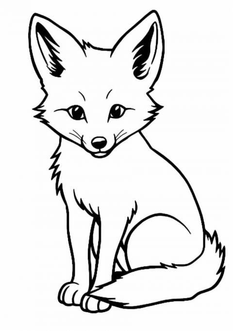 Fox Coloring Pages, Baby cute fox
