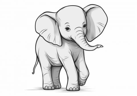 Elephant Coloring Pages, Baby Elephant