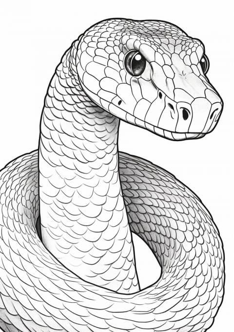 Snake Coloring Pages, Adult Pythonidae