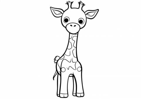 Giraffe Coloring Pages, Cute Giraffe baby