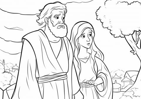 Abraham and Sarah Coloring Pages, Abraham y Sara: fe y promesa