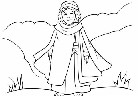 Joseph Coloring Pages, Joseph and colorful coat