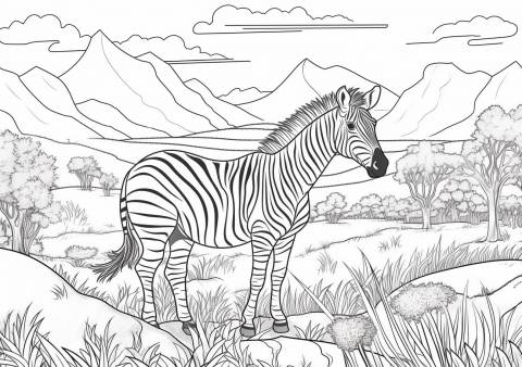 Zebra Coloring Pages, Zebra in open world