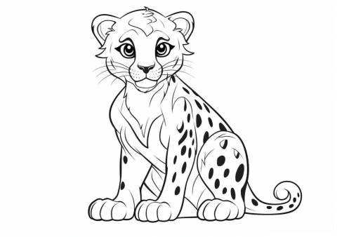 Leopards Coloring Pages, Cute baby Leopard