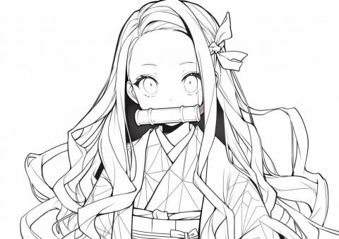 Nezuko Kamado — Coloring Pages: Free & Printable