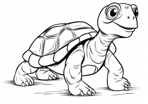 Turtle Coloring Pages, Funny old turtle