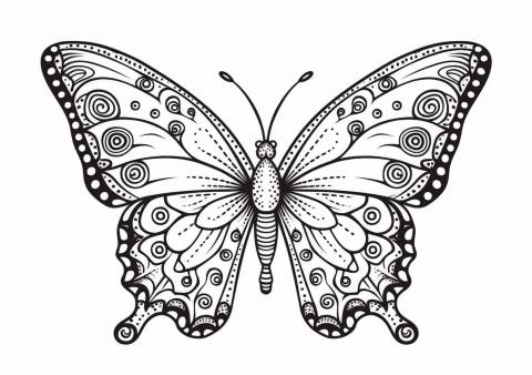 Butterfly Coloring Pages, Detailed Butterfly