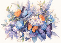 Mariposas y flores
