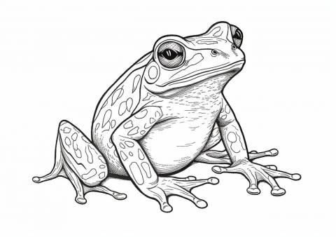 Frog Coloring Pages, Realistic frog