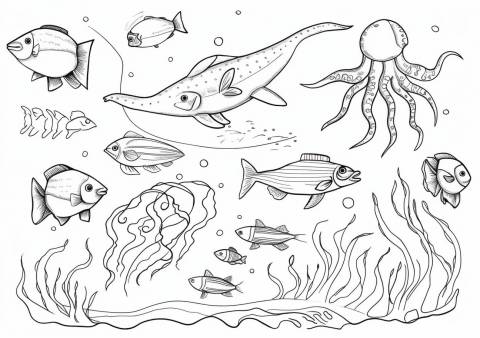 Sea animals Coloring Pages, Sea animals