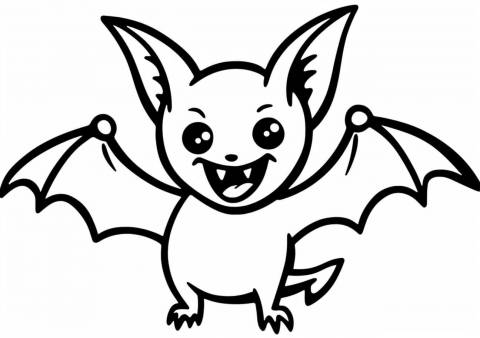 Bat Coloring Pages, Halloween bat