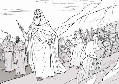 Moses Coloring Pages, モーセが導く