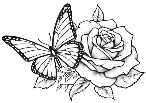 Butterflies And Flowers — Coloring Pages: Free & Printable